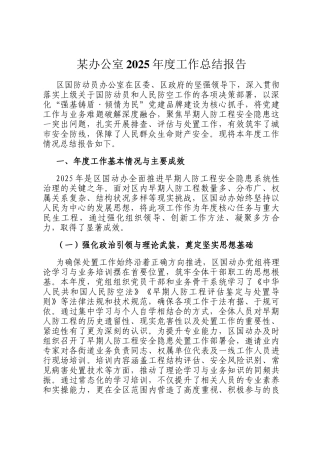 某办公室2025年度工作总结报告