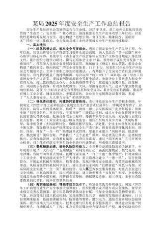 某局2025年度安全生产工作总结报告