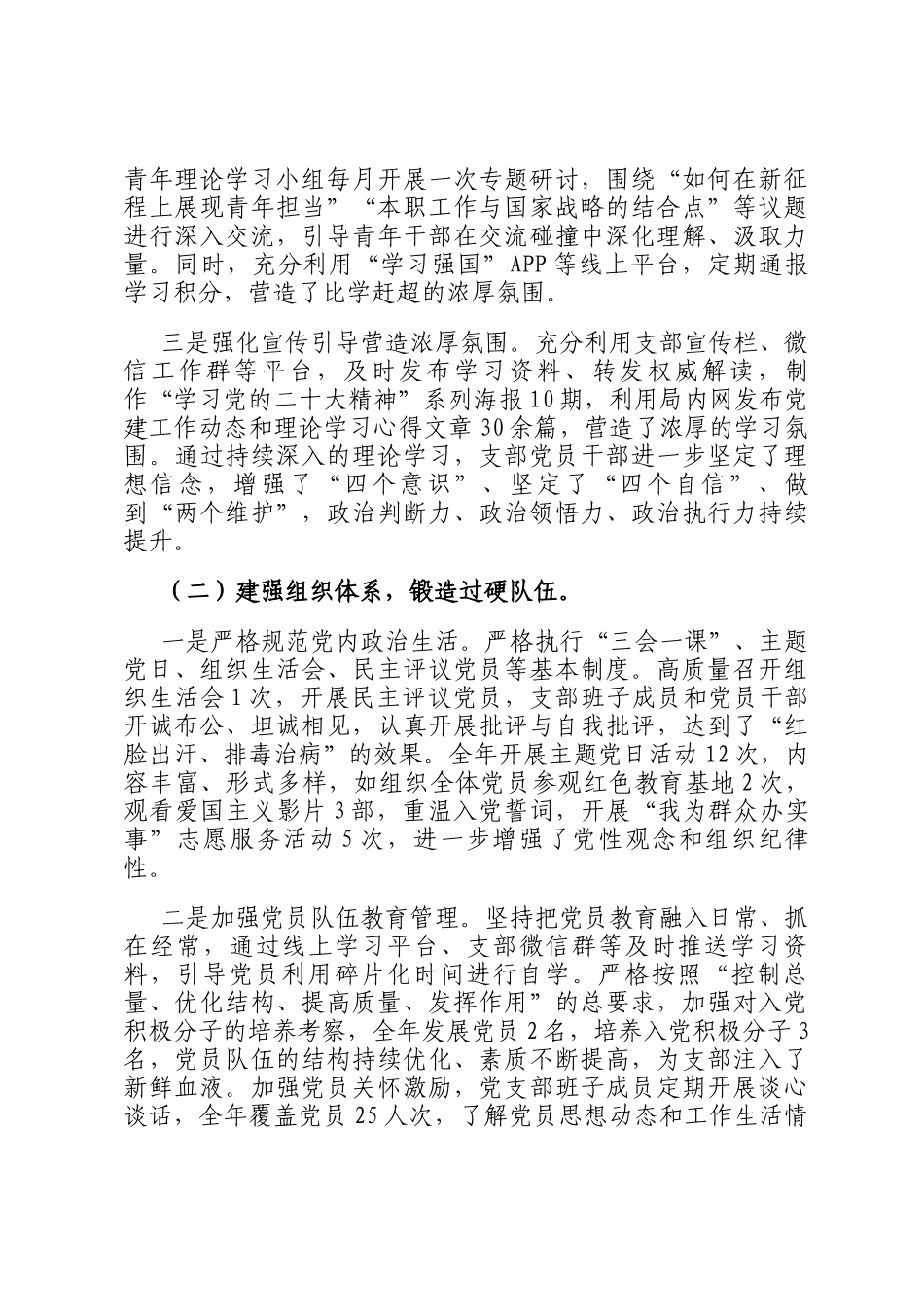某局支部书记2025年抓基层党建工作述职报告_第2页