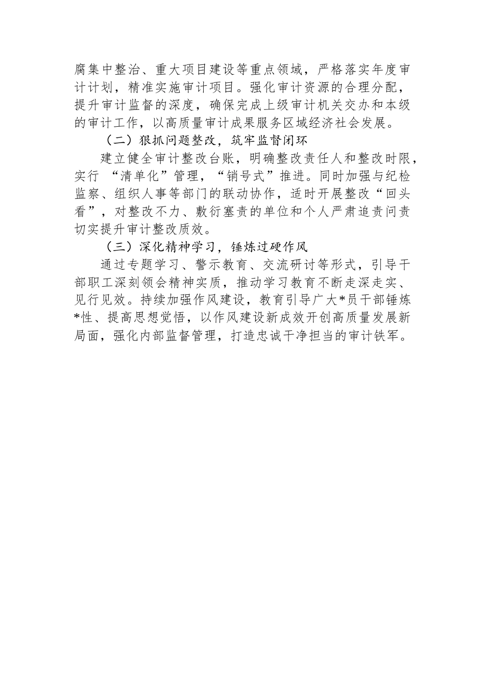 区审计局2025年上半年重点工作总结及下半年+重点工作谋划_第3页