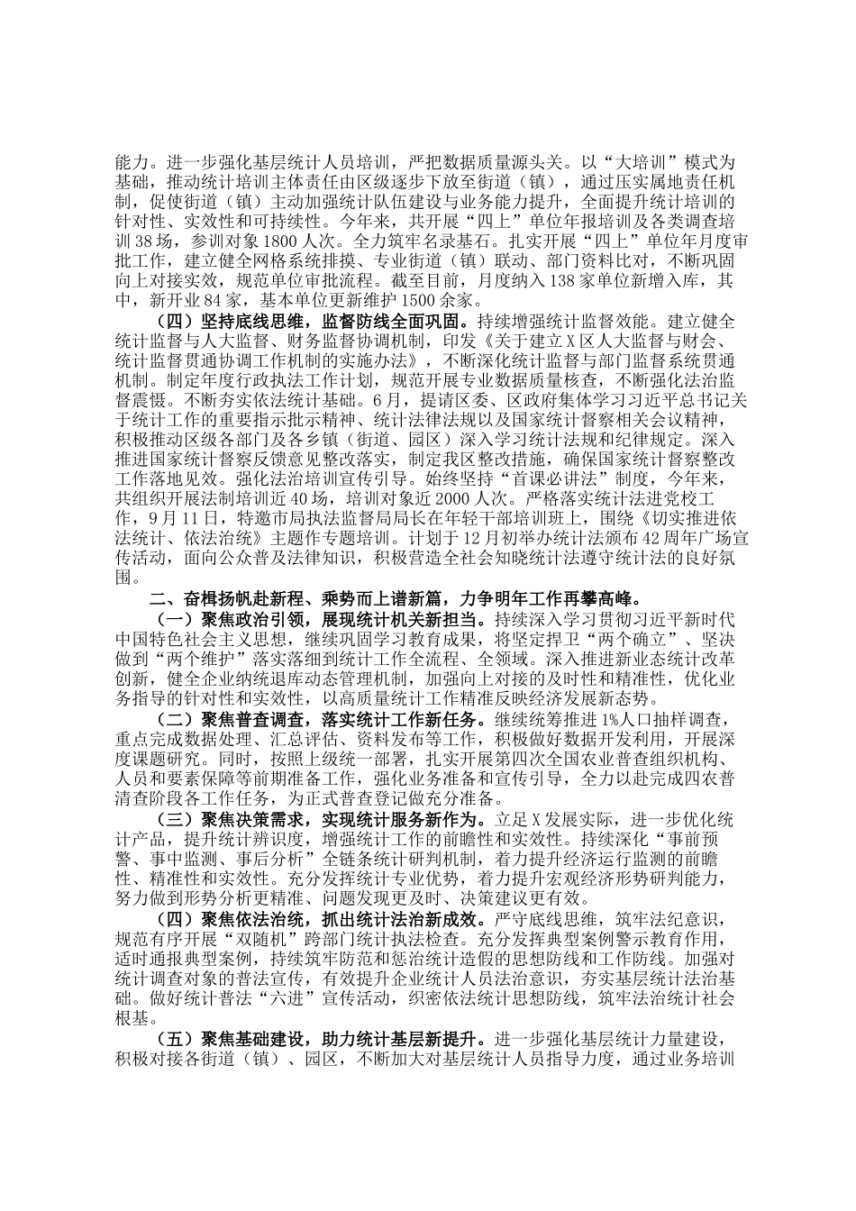 区统计局2025年度工作总结和明年工作安排_第2页