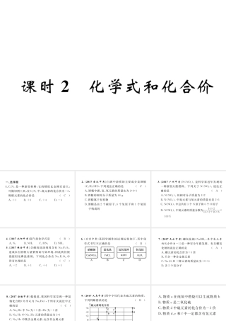 （青海专版）中考化学复习 第1编 教材知识梳理篇 第4单元 自然界的水 课时2 化学式和化学价（精练）课件-人教版初中九年级全册化学课件