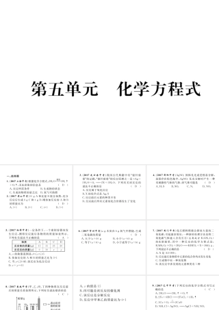 （青海专版）中考化学复习 第1编 教材知识梳理篇 第5单元 化学方程式（精练）课件-人教版初中九年级全册化学课件