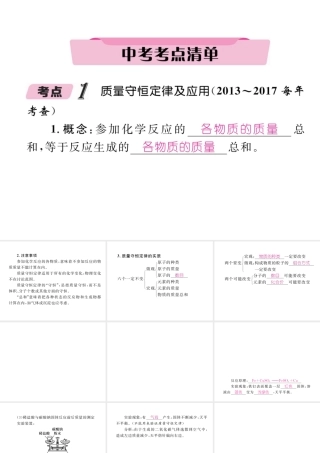 （青海专版）中考化学复习 第1编 教材知识梳理篇 第5单元 化学方程式中考考点清单（精讲）课件-人教版初中九年级全册化学课件