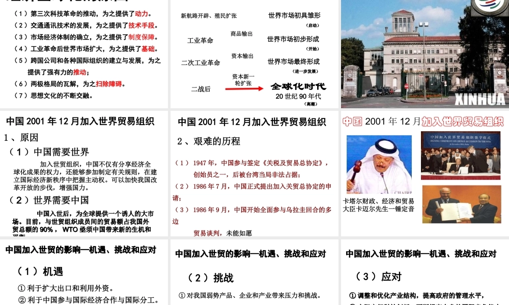 （陕西专版）春中考历史复习 经济全球化课件-人教版初中九年级全册历史课件