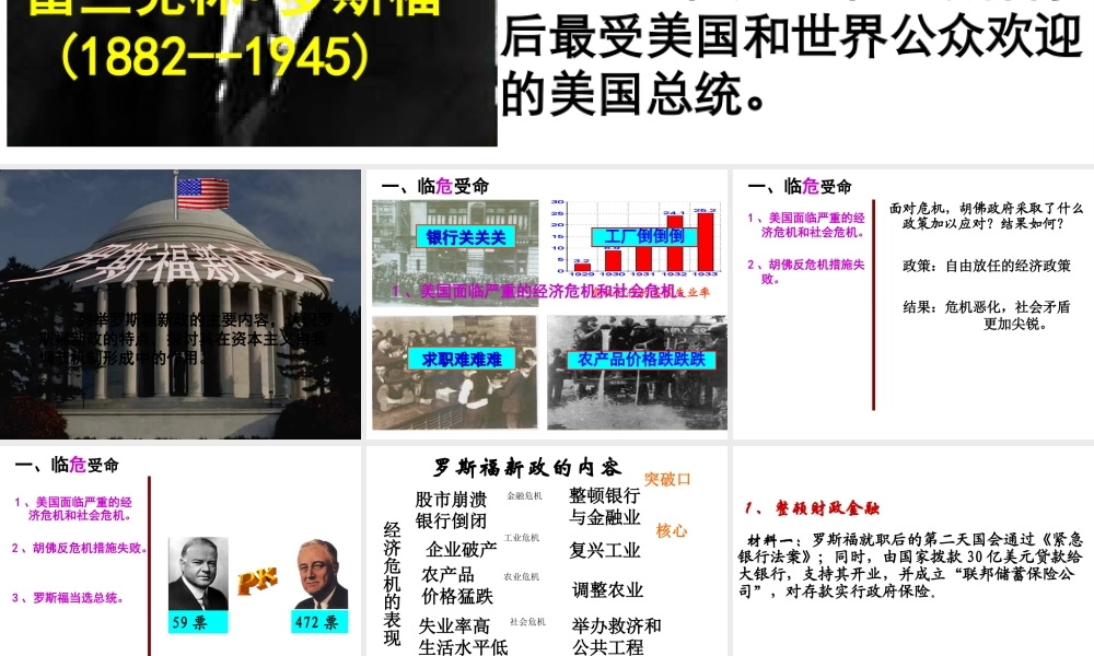 （陕西专版）春中考历史复习 罗斯福新政课件-人教版初中九年级全册历史课件