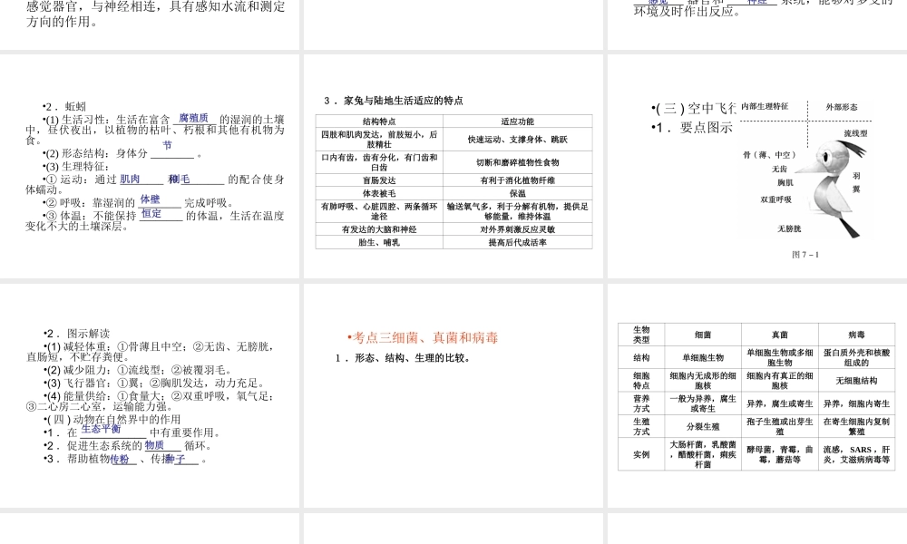 （青岛地区）中考生物会考总复习 主题七 生物的多样性课件 新人教版-新人教级全册生物课件