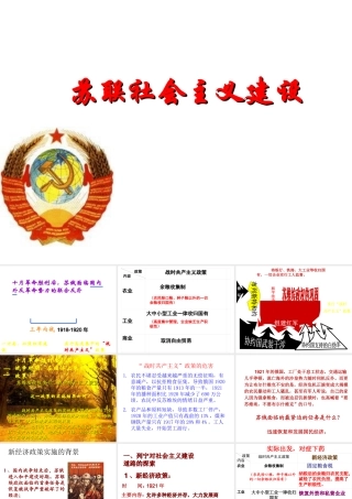 （陕西专版）春中考历史复习 苏联社会主义建设课件-人教版初中九年级全册历史课件