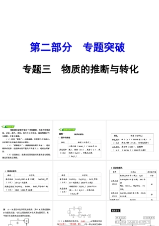 （重庆专版）中考化学 第二部分 专题突破 专题三 物质的推断与转化课件-人教版初中九年级全册化学课件