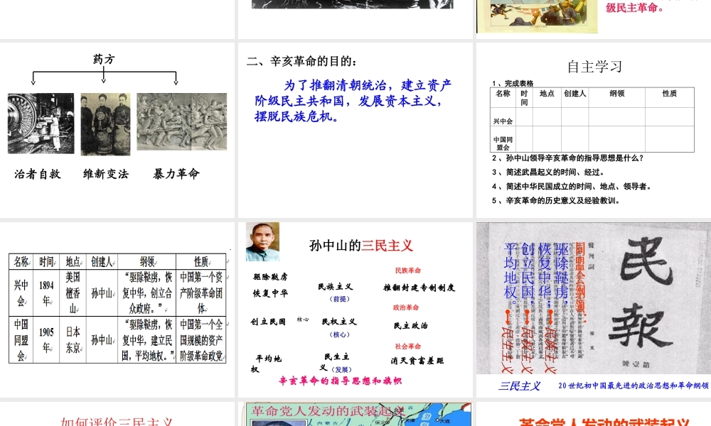 （陕西专版）春中考历史复习 辛亥革命课件-人教版初中九年级全册历史课件