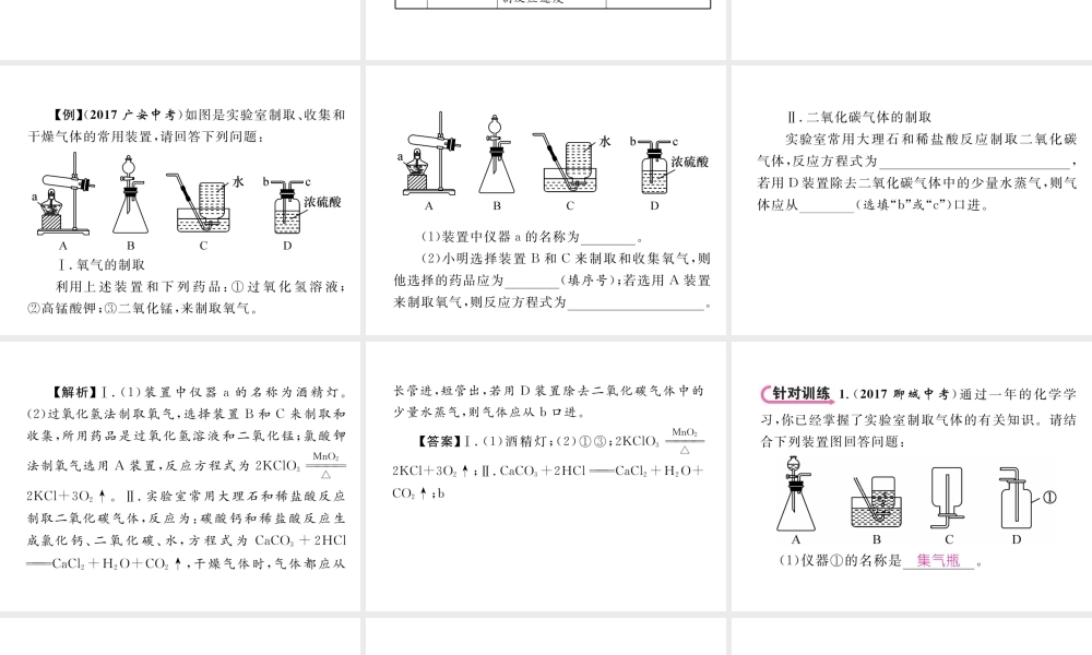 （青海专版）中考化学复习 第1编 教材知识梳理篇 第6单元 碳和碳的氧化物中考实验突破（精讲）课件-人教版初中九年级全册化学课件