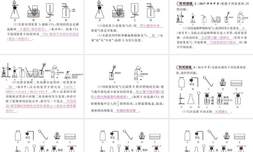 （青海专版）中考化学复习 第1编 教材知识梳理篇 第6单元 碳和碳的氧化物中考实验突破（精讲）课件-人教版初中九年级全册化学课件