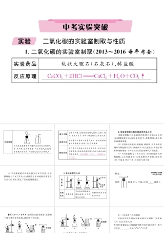 （青海专版）中考化学复习 第1编 教材知识梳理篇 第6单元 碳和碳的氧化物中考实验突破（精讲）课件-人教版初中九年级全册化学课件