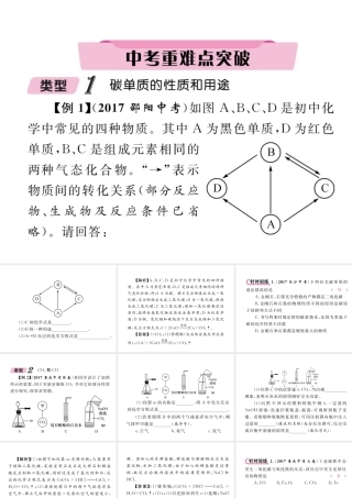 （青海专版）中考化学复习 第1编 教材知识梳理篇 第6单元 碳和碳的氧化物中考重难点突破（精讲）课件-人教版初中九年级全册化学课件