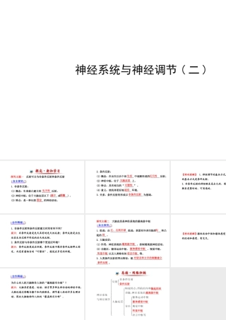 （金榜新学期）2014届七年级生物下册 神经系统与神经调节二（自主探究+合作释疑）名师课件 新人教版