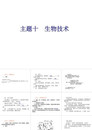 （青岛地区）中考生物会考总复习 主题十 生物技术课件 新人教版-新人教级全册生物课件