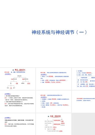 （金榜新学期）2014届七年级生物下册 神经系统与神经调节一（自主探究+合作释疑）名师课件 新人教版