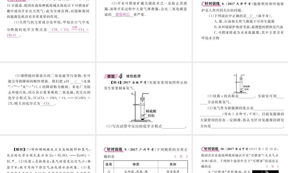 （青海专版）中考化学复习 第1编 教材知识梳理篇 第7单元 燃料及其利用中考重难点突破（精讲）课件-人教版初中九年级全册化学课件