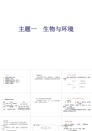 （青岛地区）中考生物会考总复习 主题一 生物与环境课件 新人教版-新人教版初中九年级全册生物课件