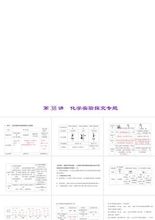 （金华地区）中考科学总复习 满分策略 第38讲 化学实验探究专题课件-人教版初中九年级全册自然科学课件