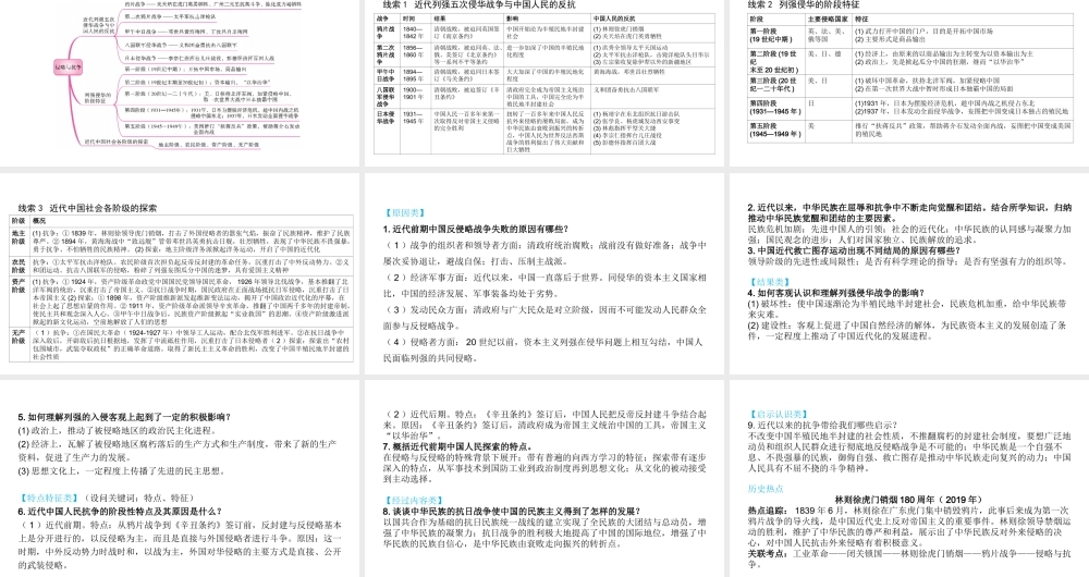 （陕西专用）2019版中考历史一练通 第二部分 专题线索串联 专题五 侵略与抗争教学课件-人教版初中九年级全册历史课件