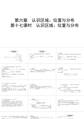 （青岛专版）中考地理总复习 八下 第六章 认识区域：位置与分布教材知识梳理课件-人教版初中九年级全册地理课件