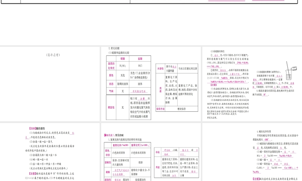 （重庆专版）中考化学 第一篇 考点系统复习 第十单元 酸和碱课件-人教版初中九年级全册化学课件