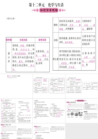 （重庆专版）中考化学 第一篇 考点系统复习 第十二单元 化学与生活课件-人教版初中九年级全册化学课件