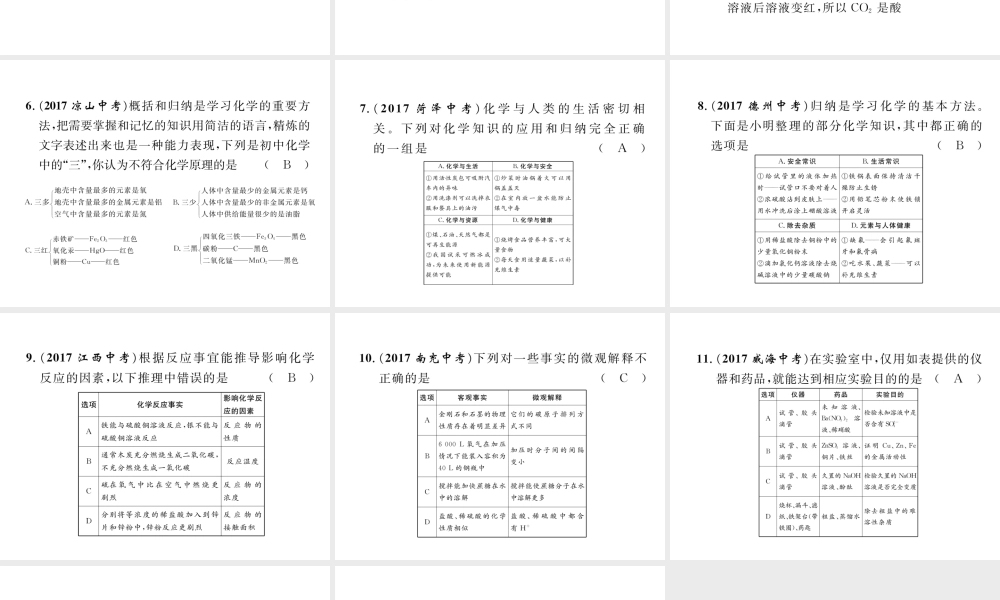 （青海专版）中考化学复习 第2编 重点题型突破篇 推理归纳与专项训练课件-人教版初中九年级全册化学课件