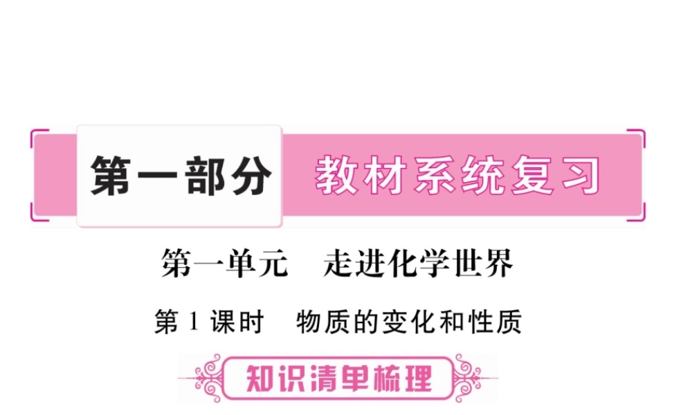 （重庆专版）中考化学总复习 第1部分 教材系统复习 第1单元 走进化学世界课件-人教版初中九年级全册化学课件