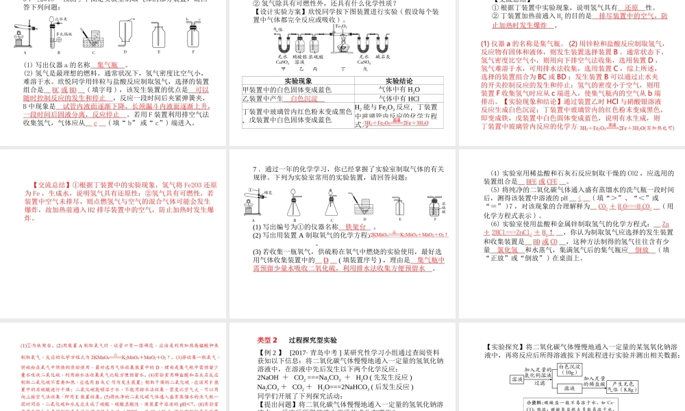 （青岛专版）中考化学总复习 第二部分 专题复习 高分保障 专题4 实验题课件 鲁教版-鲁教版初中九年级全册化学课件