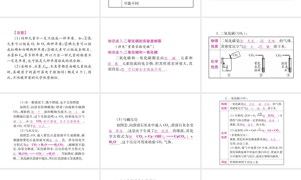 （重庆专版）中考化学总复习 第1部分 教材系统复习 第6单元 碳和碳的氧化物课件-人教版初中九年级全册化学课件