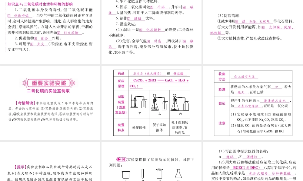 （重庆专版）中考化学总复习 第1部分 教材系统复习 第6单元 碳和碳的氧化物课件-人教版初中九年级全册化学课件