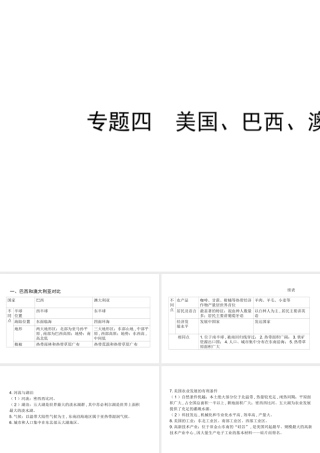 （陕西专用）版中考地理一练通 第二部分 综合专题强化 专题四 美国、巴西、澳大利亚教学课件-人教版初中九年级全册地理课件