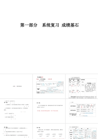 （青岛专版）中考化学总复习 第一部分 系统复习 成绩基石 主题八 物质的构成课件 鲁教版-鲁教版初中九年级全册化学课件