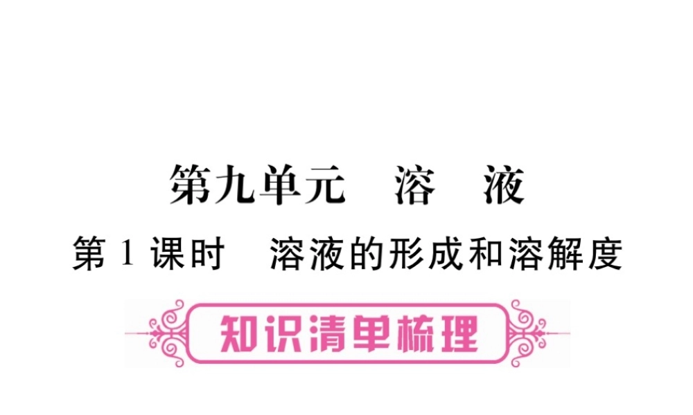 （重庆专版）中考化学总复习 第1部分 教材系统复习 第9单元 溶液课件-人教版初中九年级全册化学课件