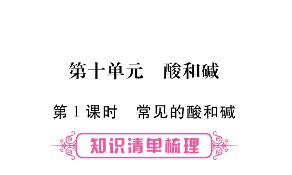 （重庆专版）中考化学总复习 第1部分 教材系统复习 第10单元 酸和碱课件-人教版初中九年级全册化学课件