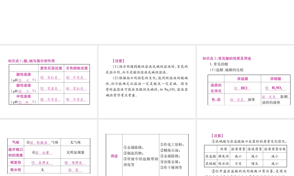 （重庆专版）中考化学总复习 第1部分 教材系统复习 第10单元 酸和碱课件-人教版初中九年级全册化学课件