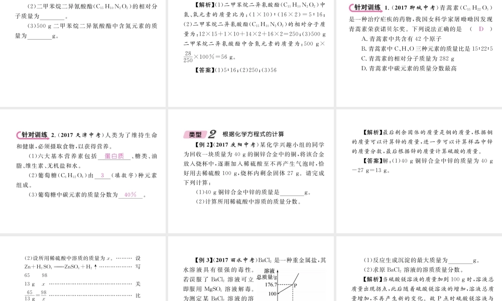（青海专版）中考化学复习 第2编 重点题型突破篇 专题6 化学计算题（精讲）课件-人教版初中九年级全册化学课件