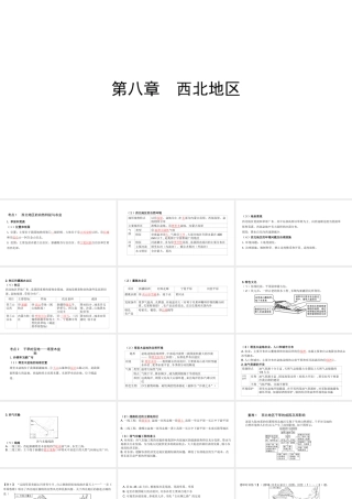 （陕西专用）版中考地理一练通 第一部分 教材知识冲关 八下 第八章 西北地区教学课件-人教版初中九年级全册地理课件