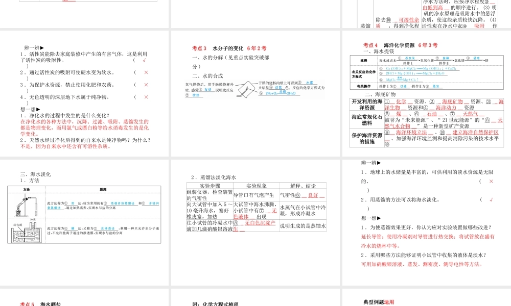 （青岛专版）中考化学总复习 第一部分 系统复习 成绩基石 主题三 水与海洋化学资源课件 鲁教版-鲁教版初中九年级全册化学课件