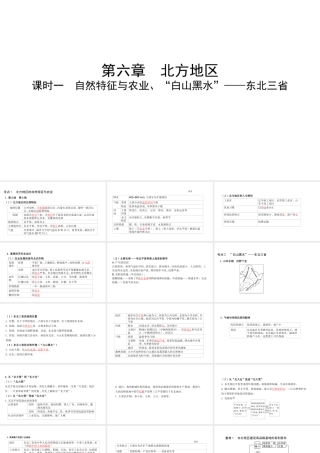 （陕西专用）版中考地理一练通 第一部分 教材知识冲关 八下 第六章 北方地区 课时一 自然特征与农业、“白山黑水”—东北三省教学课件-人教版初中九年级全册地理课件