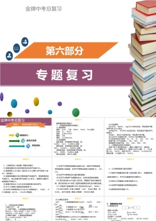 （金牌中考）广东省中考化学总复习 第六部分 专题复习 专题二 物质的推断与转化课件-人教版初中九年级全册化学课件