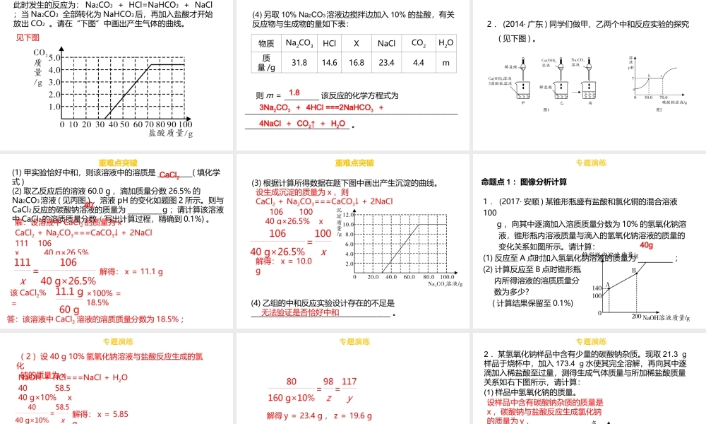 （金牌中考）广东省中考化学总复习 第六部分 专题复习 专题六 综合计算题课件-人教版初中九年级全册化学课件