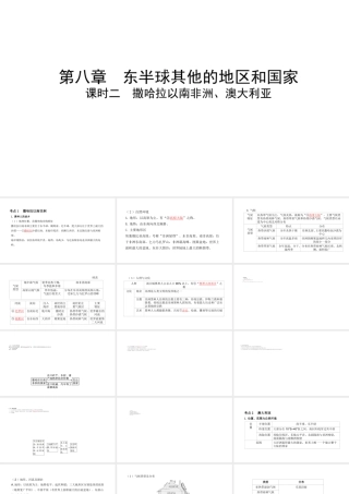 （陕西专用）版中考地理一练通 第一部分 教材知识冲关 七下 第八章 东半球其他的地区和国家 课时二 撒哈拉以南非洲、澳大利亚教学课件-人教版初中九年级全册地理课件