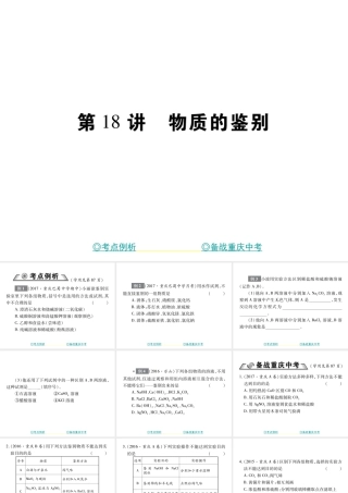 （重庆专版）中考化学总复习 第二篇 重点题型突破 第18讲 物质的鉴别课件-人教版初中九年级全册化学课件