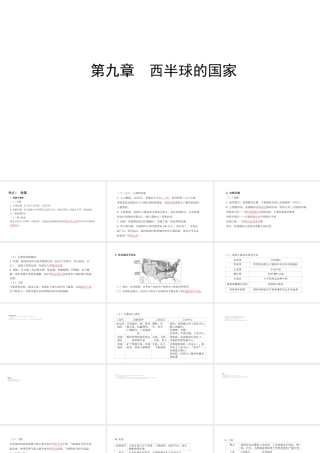 （陕西专用）版中考地理一练通 第一部分 教材知识冲关 七下 第九章 西半球的国家教学课件-人教版初中九年级全册地理课件