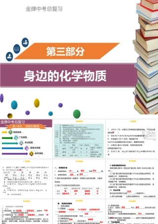 （金牌中考）广东省中考化学总复习 第三部分 身边的化学物质 第9考点 溶液及溶解度课件-人教版初中九年级全册化学课件