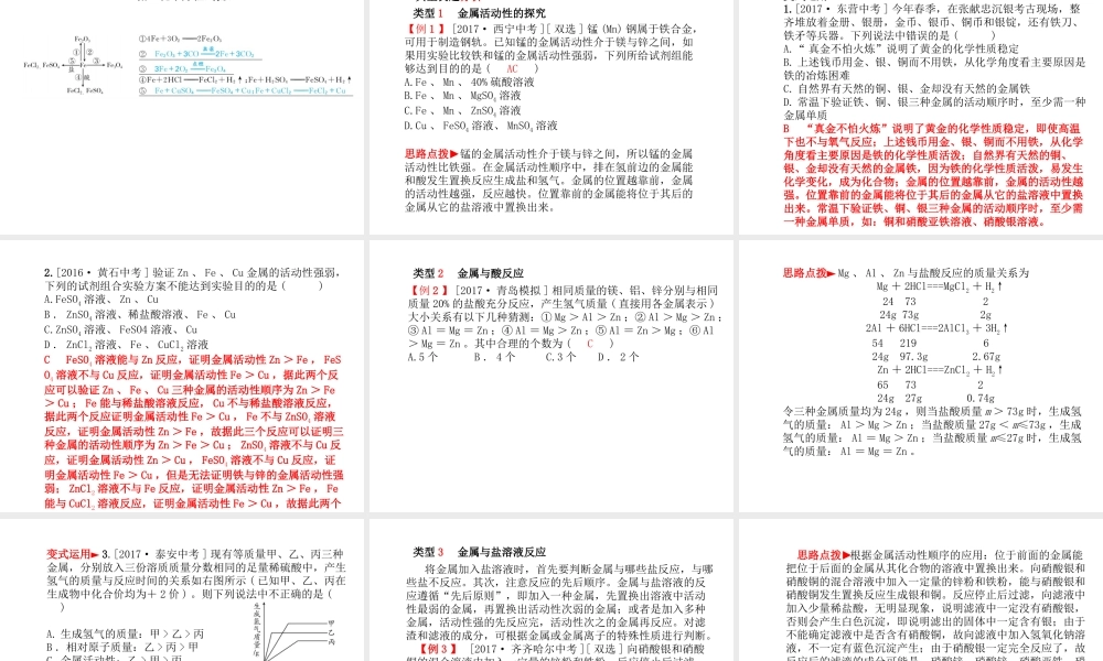 （青岛专版）中考化学总复习 第一部分 系统复习 成绩基石 主题五 金属与金属矿物课件 鲁教版-鲁教版初中九年级全册化学课件