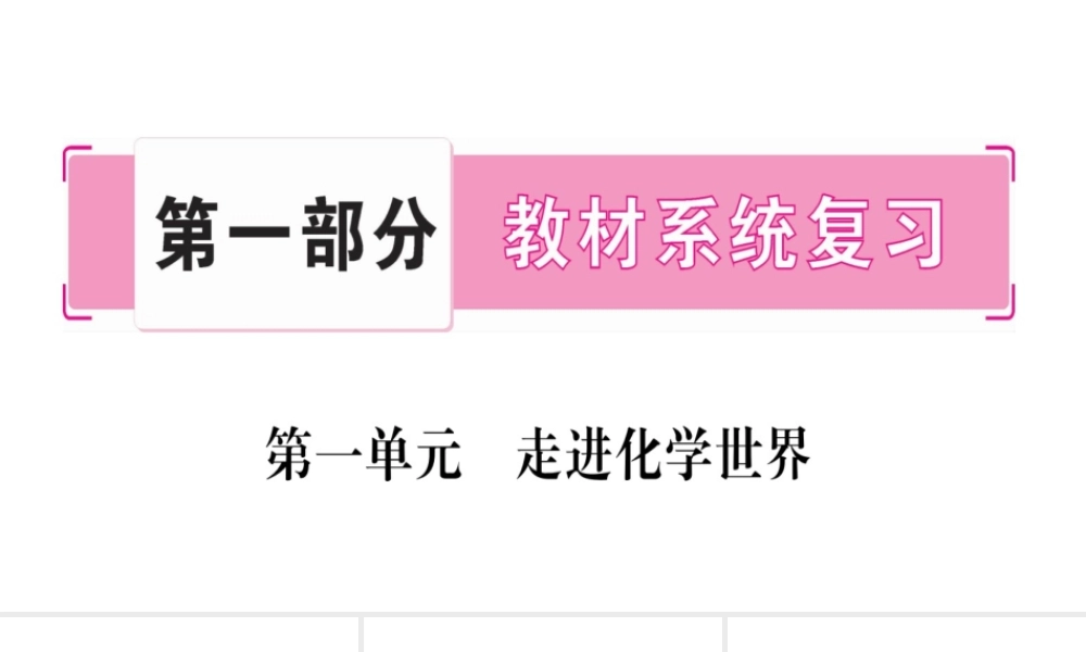 （重庆专版）中考化学总复习 第一部分 教材系统复习 第01单元 走进化学世界课件-人教版初中九年级全册化学课件